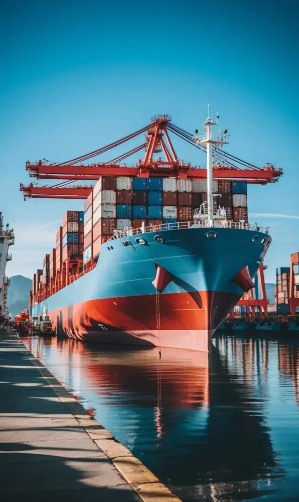 Container ship moored at a quay